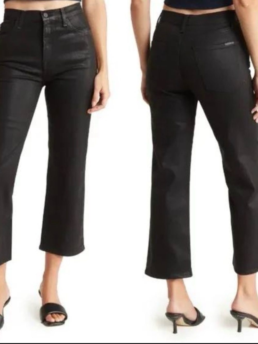 Hudson Jeans Black Cropped Straight Ankle Jeans